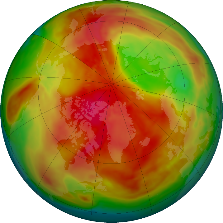 Arctic ozone map for 13 March 2018